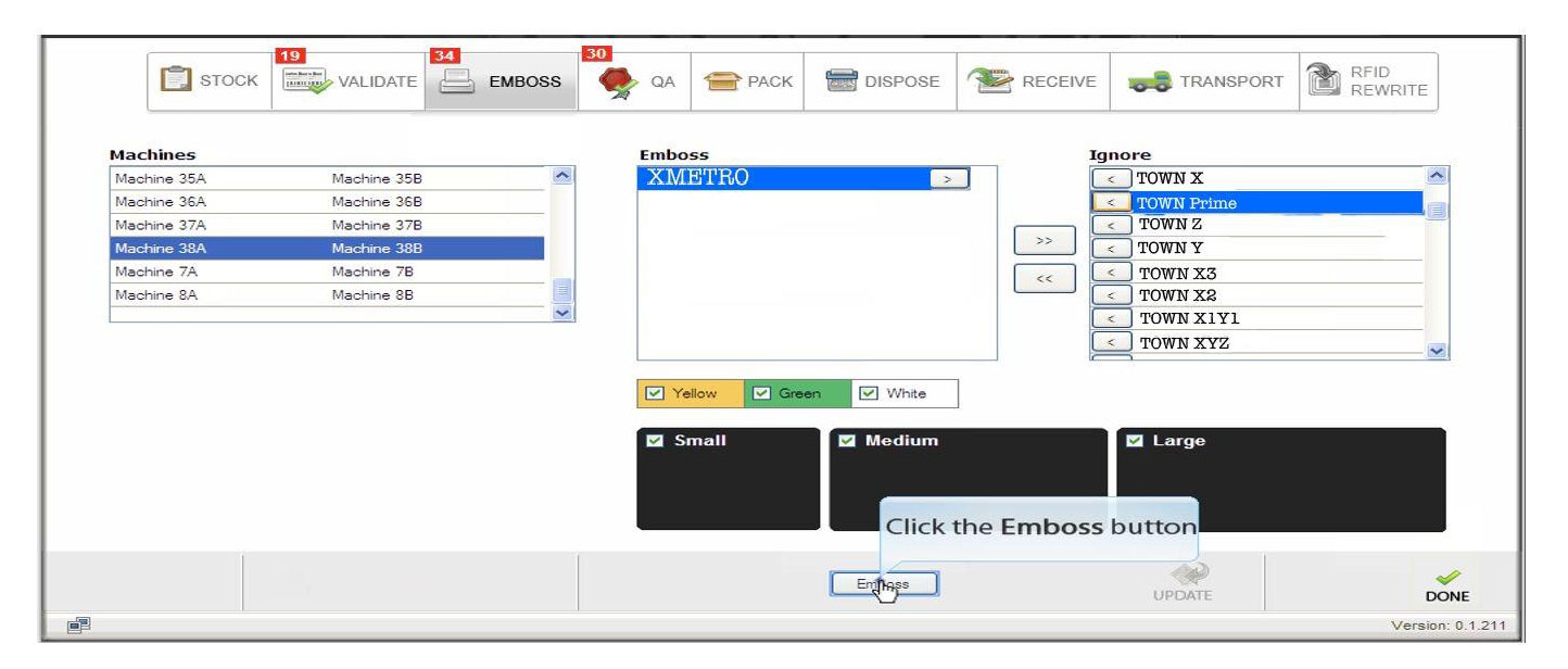 Emboss Module enabling selection of relevant region for each vehicle license plate